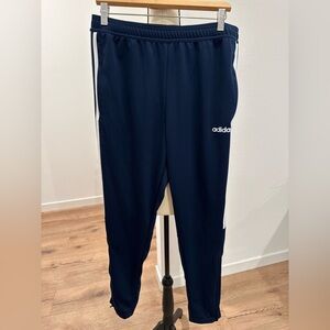 Adidas Dark Blue Joggers with White Stripes